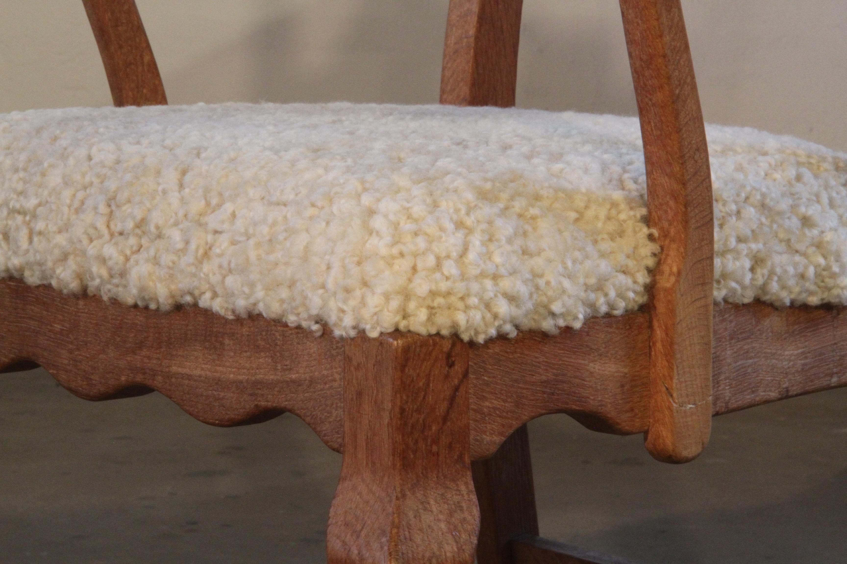 Mid-20th Century Henning Kjaernulf Brutalist Oak Razorblade Arm Chair Denmark 1960s