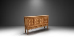 Henning Kjærnulf Carved Oak Sideboard for Nyrup Møbelfabrik, Denmark, 1970s
