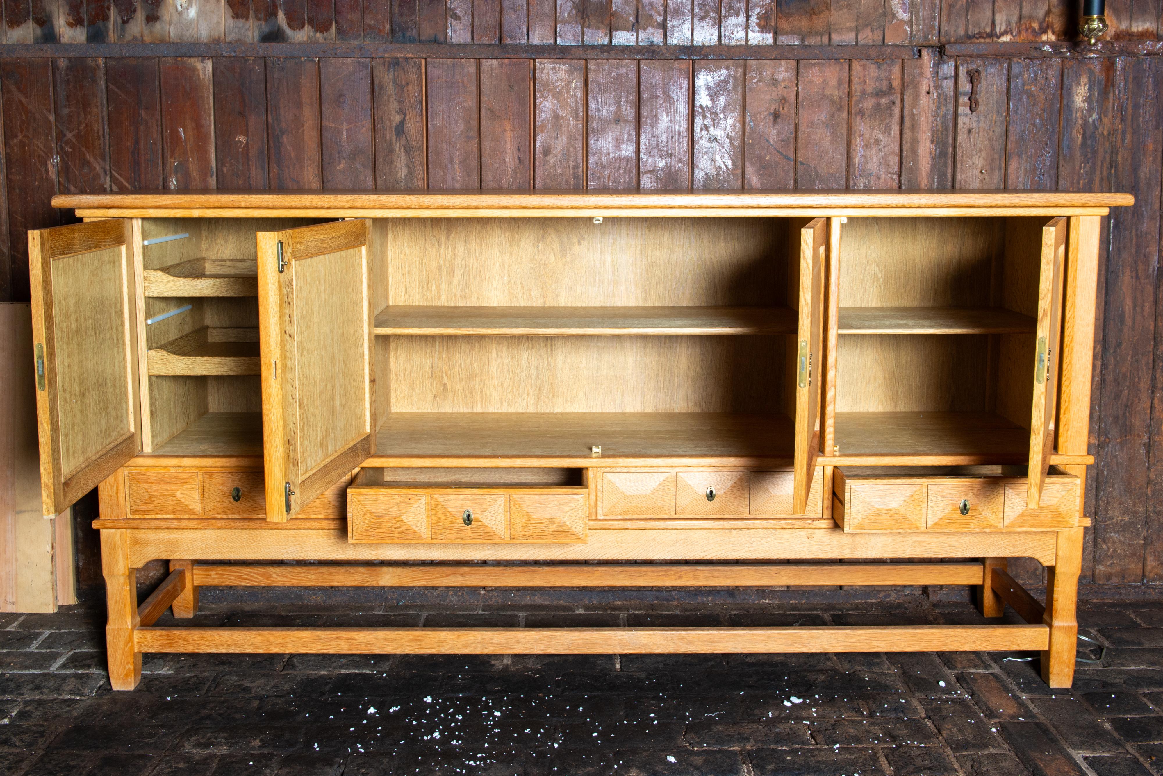 Henning Kjaernulf Carved Oak Sideboard 1