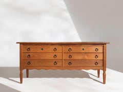 Cassettiera Henning Kjaernulf in Oak massiccio, Danimarca, anni '60