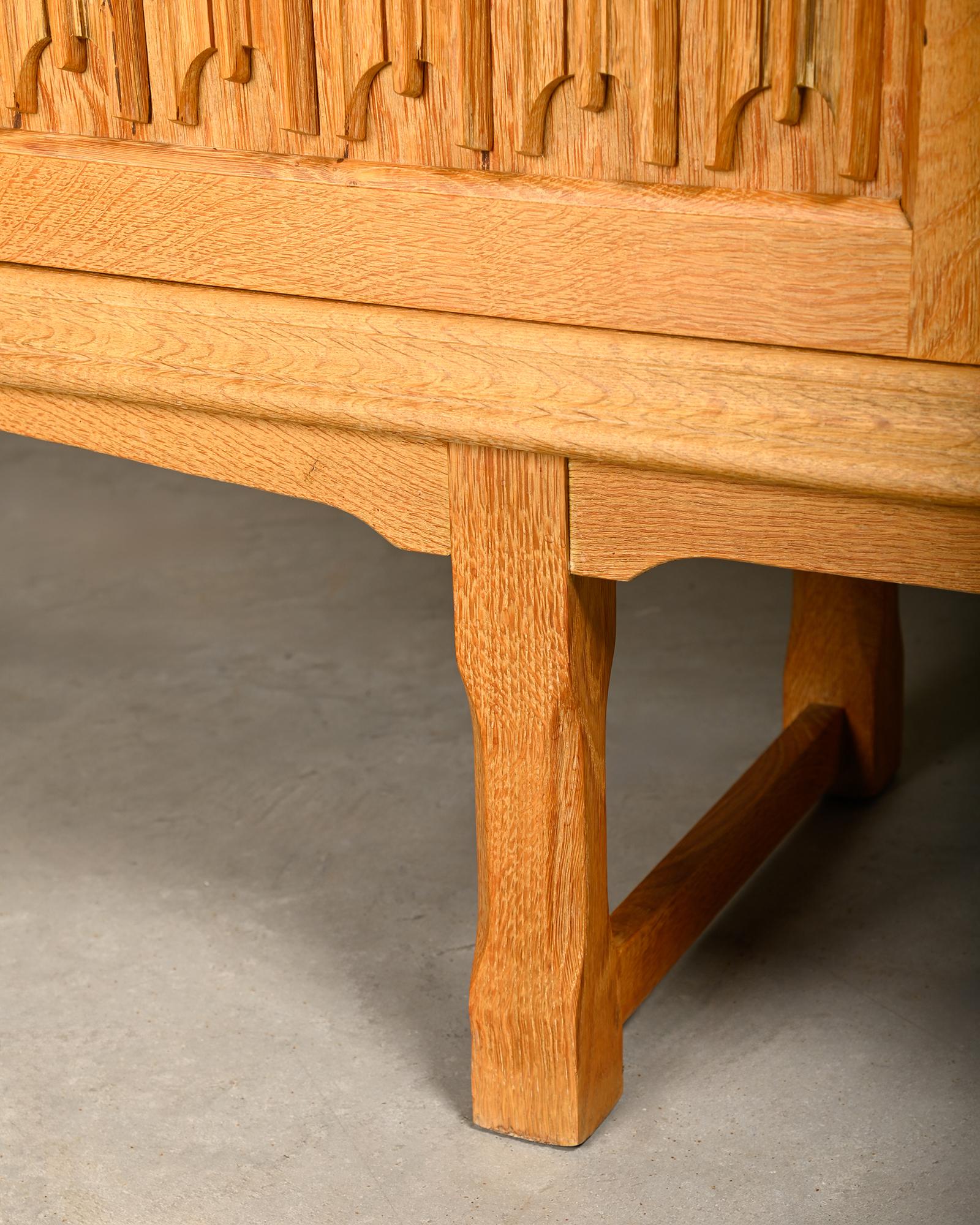Henning Kjærnulf Danish Brutalist Sideboard in Oak for Nyrup Møbelfabrik, 1960s For Sale 5