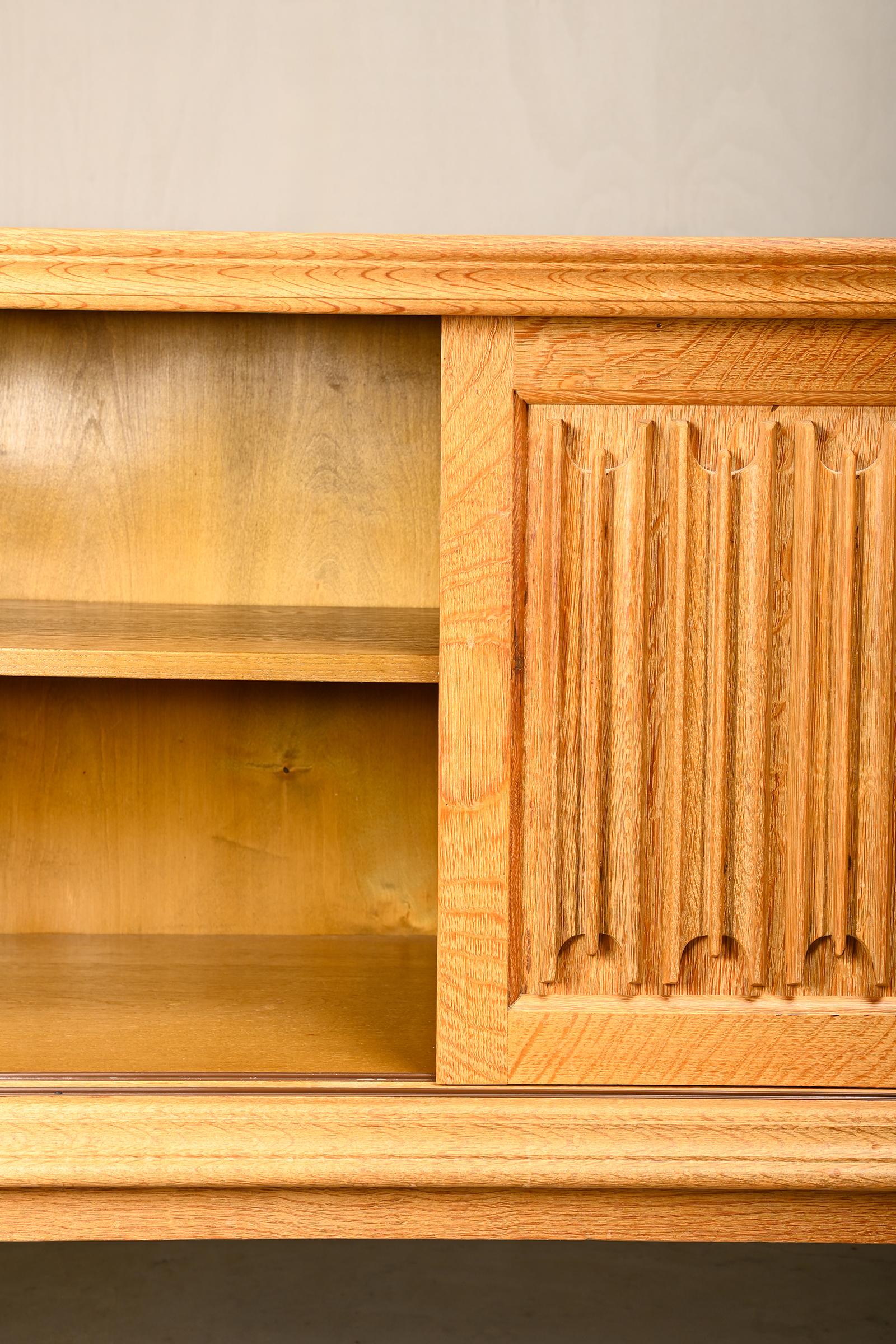 Henning Kjærnulf Danish Brutalist Sideboard in Oak for Nyrup Møbelfabrik, 1960s For Sale 8