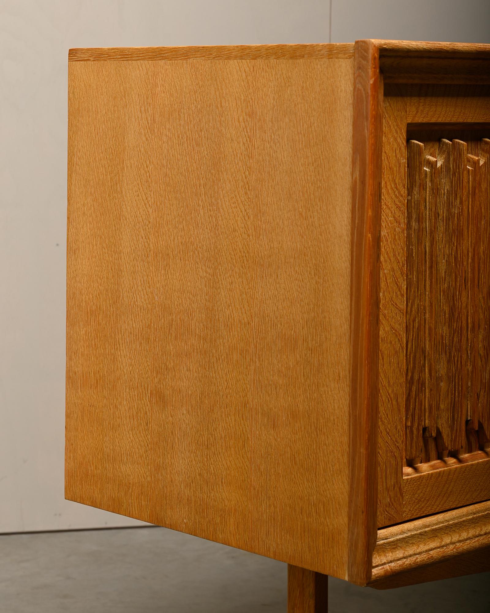 Henning Kjærnulf Danish Brutalist Sideboard in Oak for Nyrup Møbelfabrik, 1960s For Sale 12