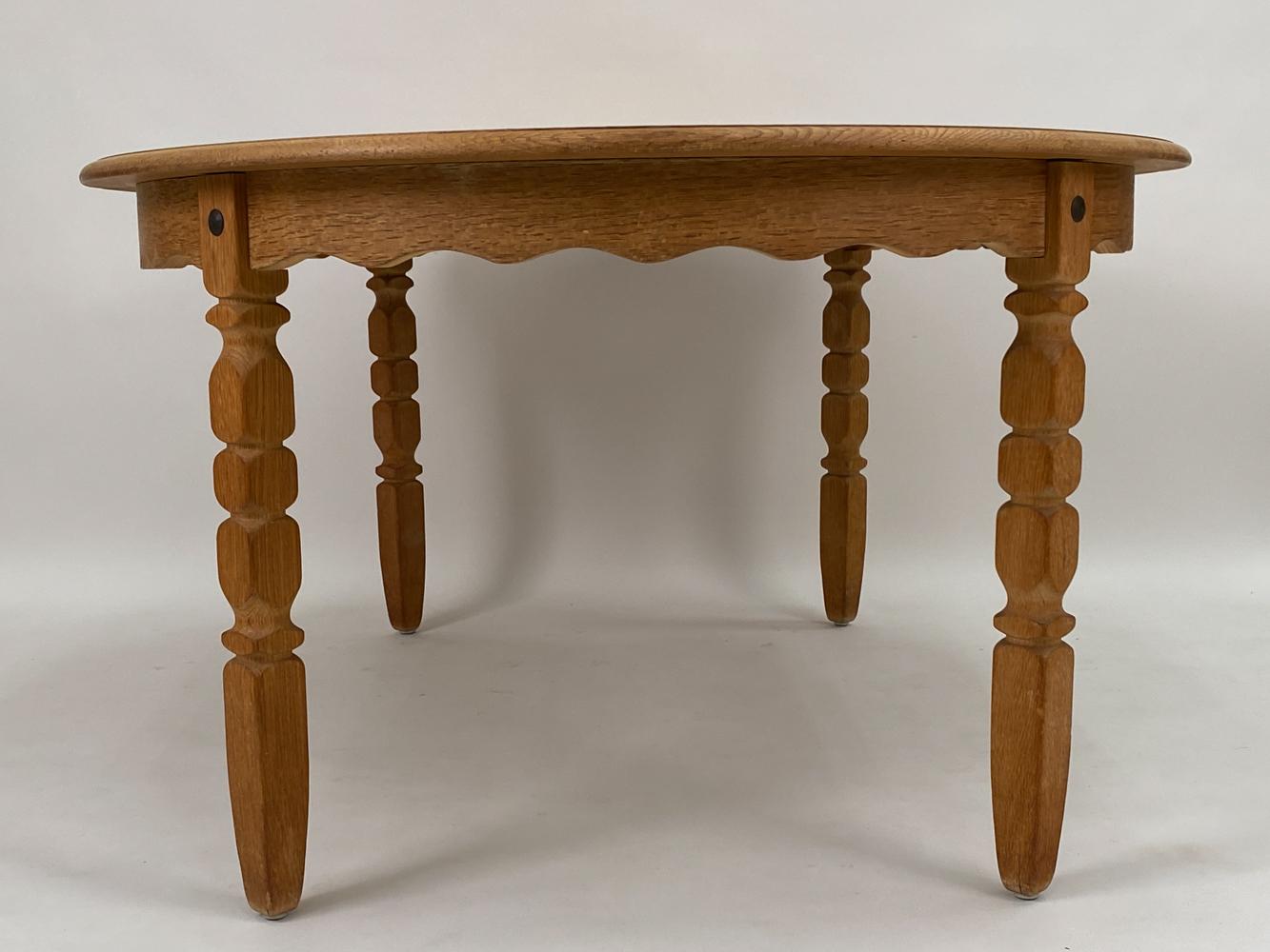 Henning Kjaernulf Danish Carved Oak Dining Table 6
