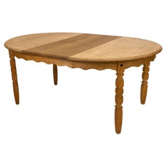Henning Kjaernulf Danish Carved Oak Dining Table