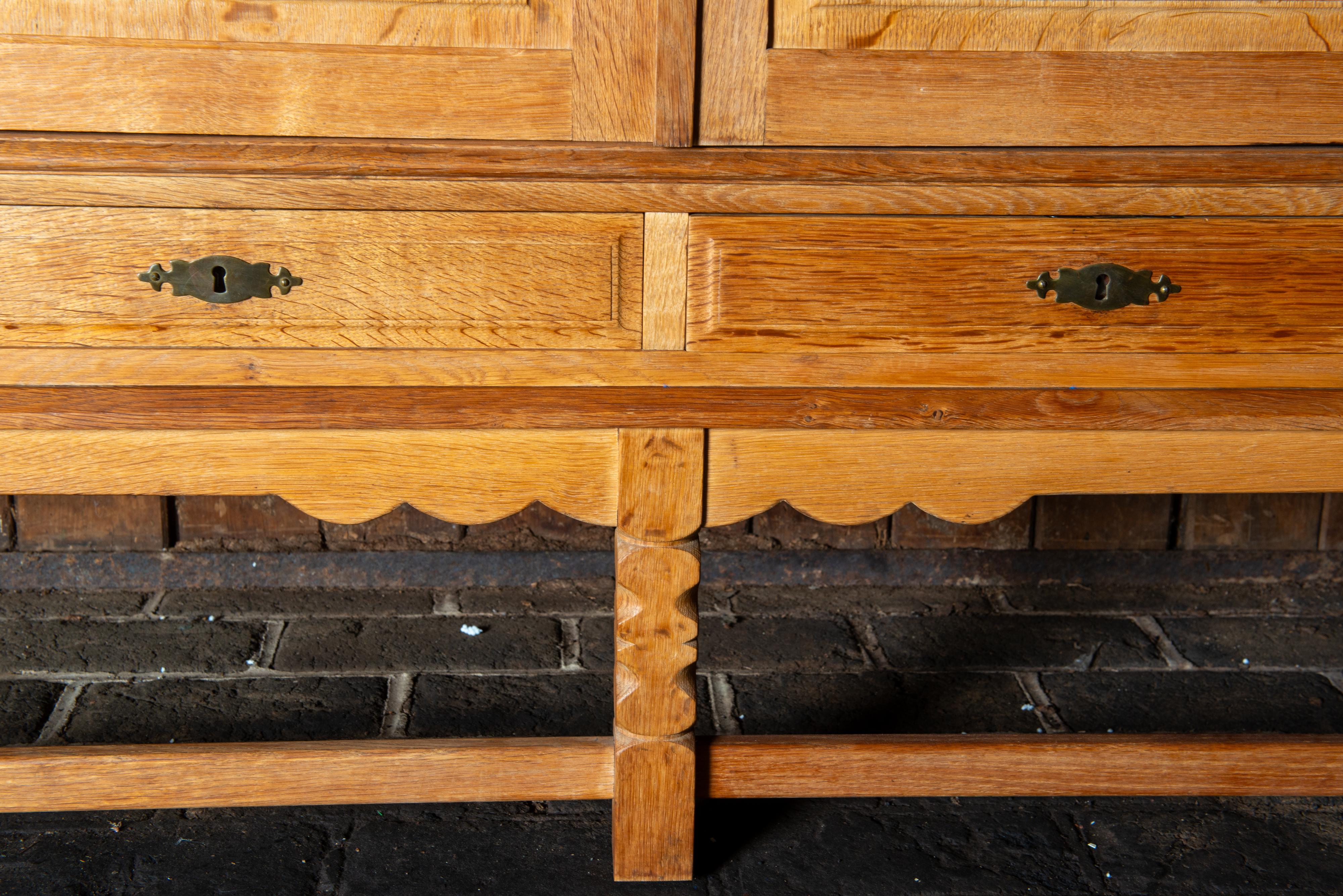 Henning Kjaernulf  Danish Carved Oak Sideboard For Sale 11