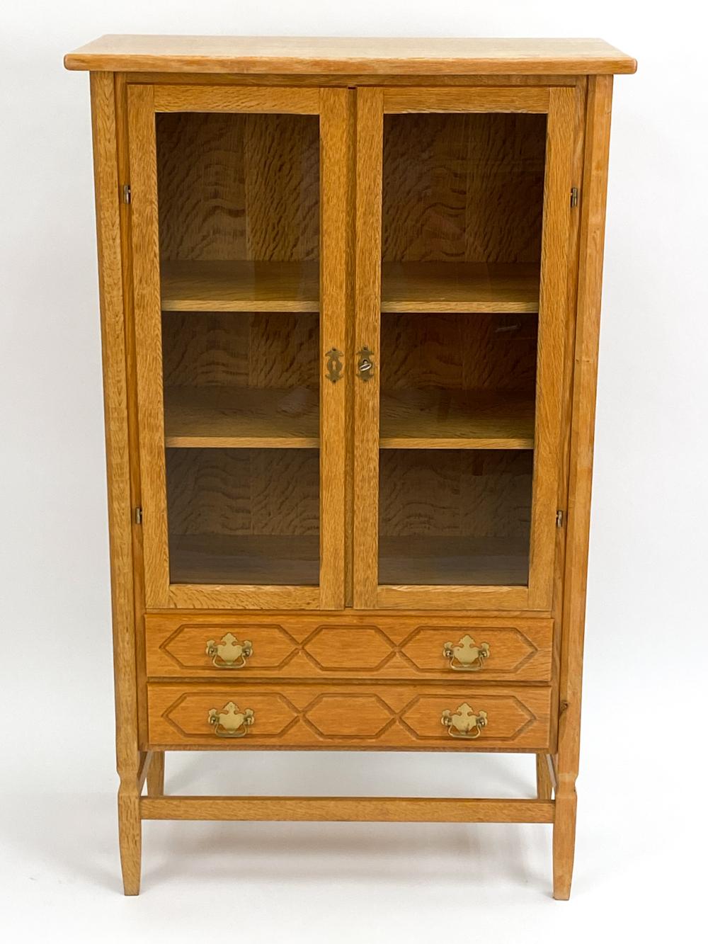 Henning Kjærnulf Danish Mid-Century Carved Oak Cabinet For Sale 1