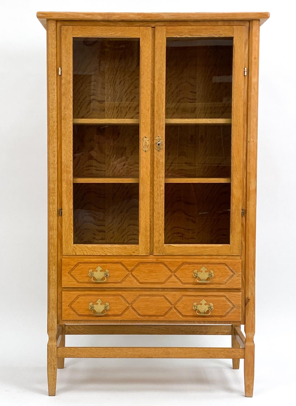 Henning Kjærnulf Danish Mid-Century Carved Oak Cabinet For Sale 2