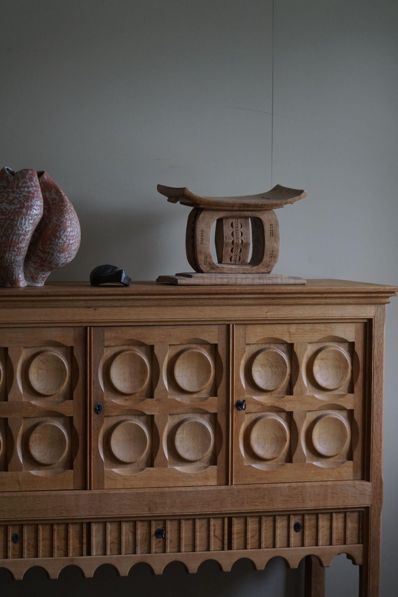 Brutalist Henning Kjærnulf, Danish Mid Century Modern, Sideboard in Oak, Nyrup Møbelfabrik