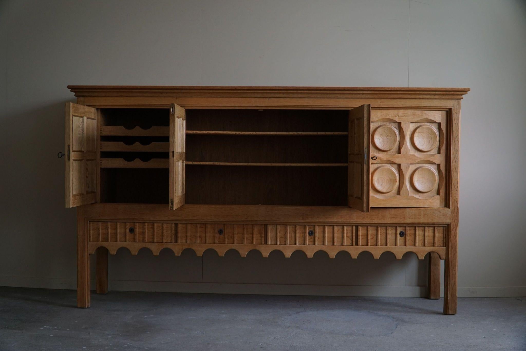 20th Century Henning Kjærnulf, Danish Mid Century Modern, Sideboard in Oak, Nyrup Møbelfabrik