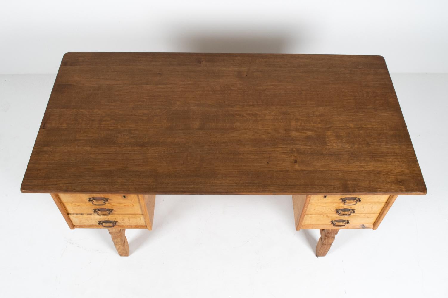 Henning Kjaernulf Danish Mid-Century Oak Desk For Sale 10