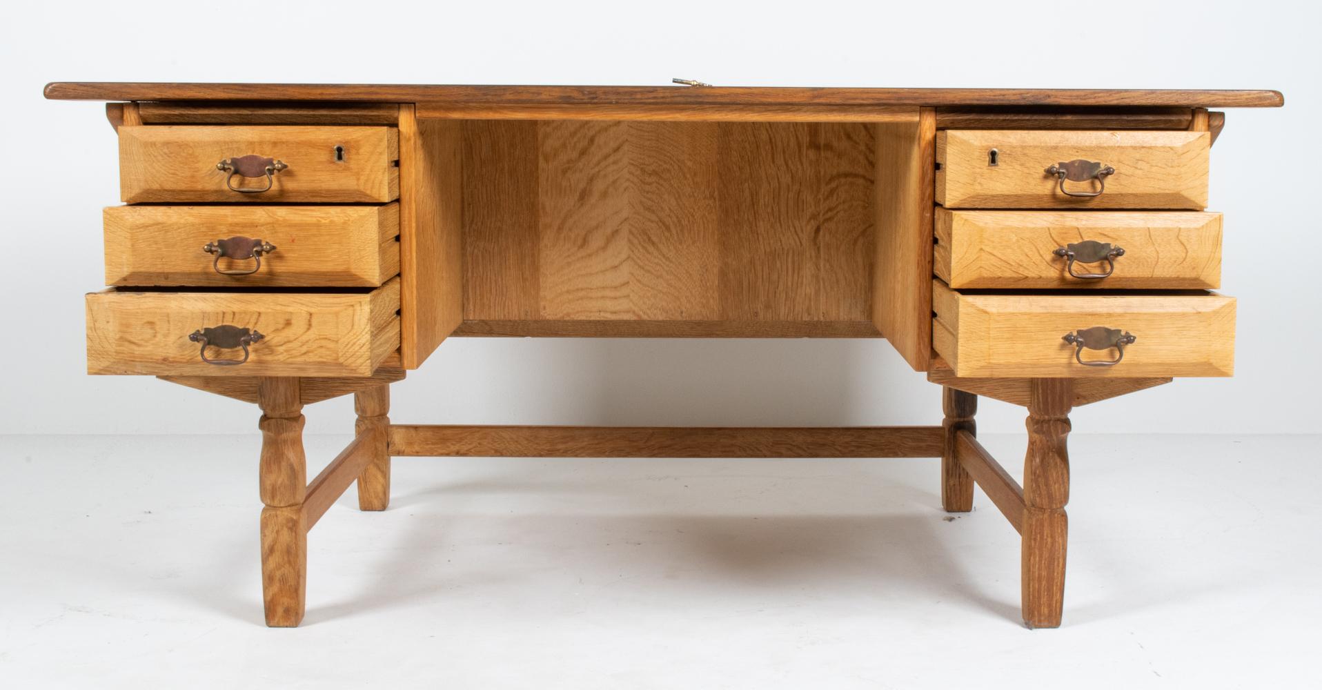 Henning Kjaernulf Danish Mid-Century Oak Desk For Sale 2