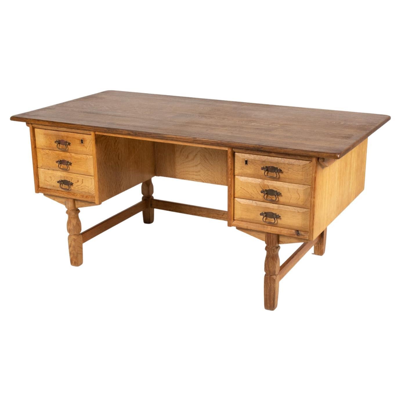 Henning Kjaernulf Danish Mid-Century Oak Desk For Sale