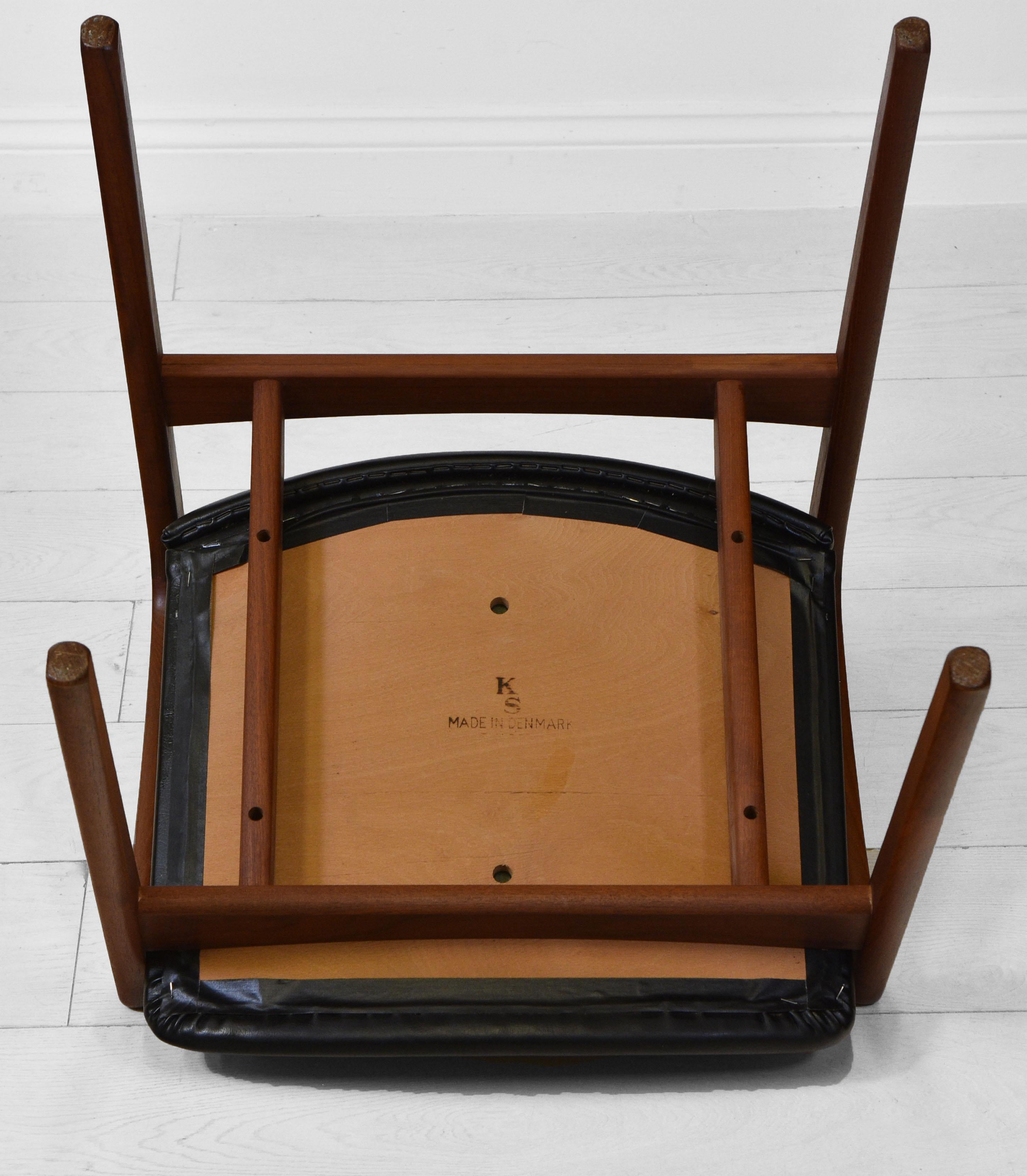 Henning Kjaernulf Danish Mid Century Set of Four Teak Dining Chairs Model 23 5