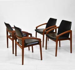Henning Kjaernulf Danish Mid Century Set of Four Teak Dining Chairs Model 23