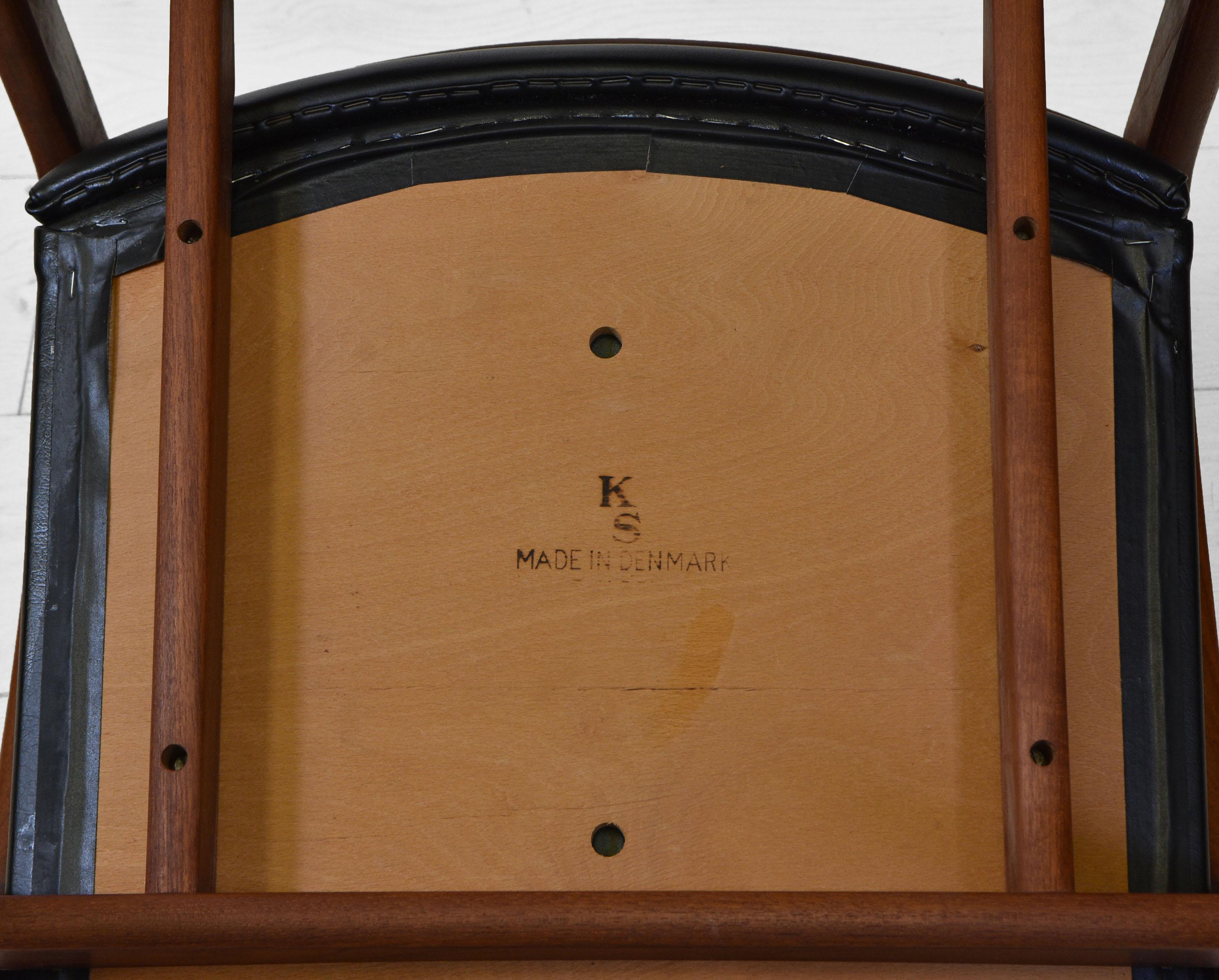 Henning Kjaernulf Danish Mid Century Set of Four Teak Dining Chairs Model 23 3