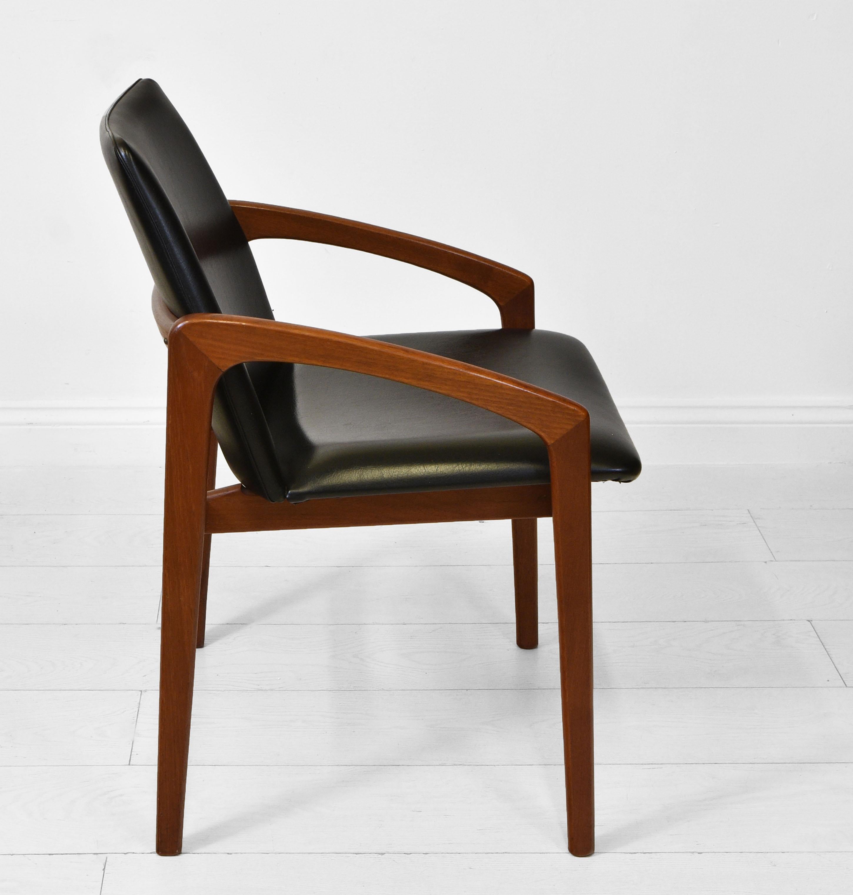 Henning Kjaernulf Danish Mid Century Set of Four Teak Dining Chairs Model 23 4
