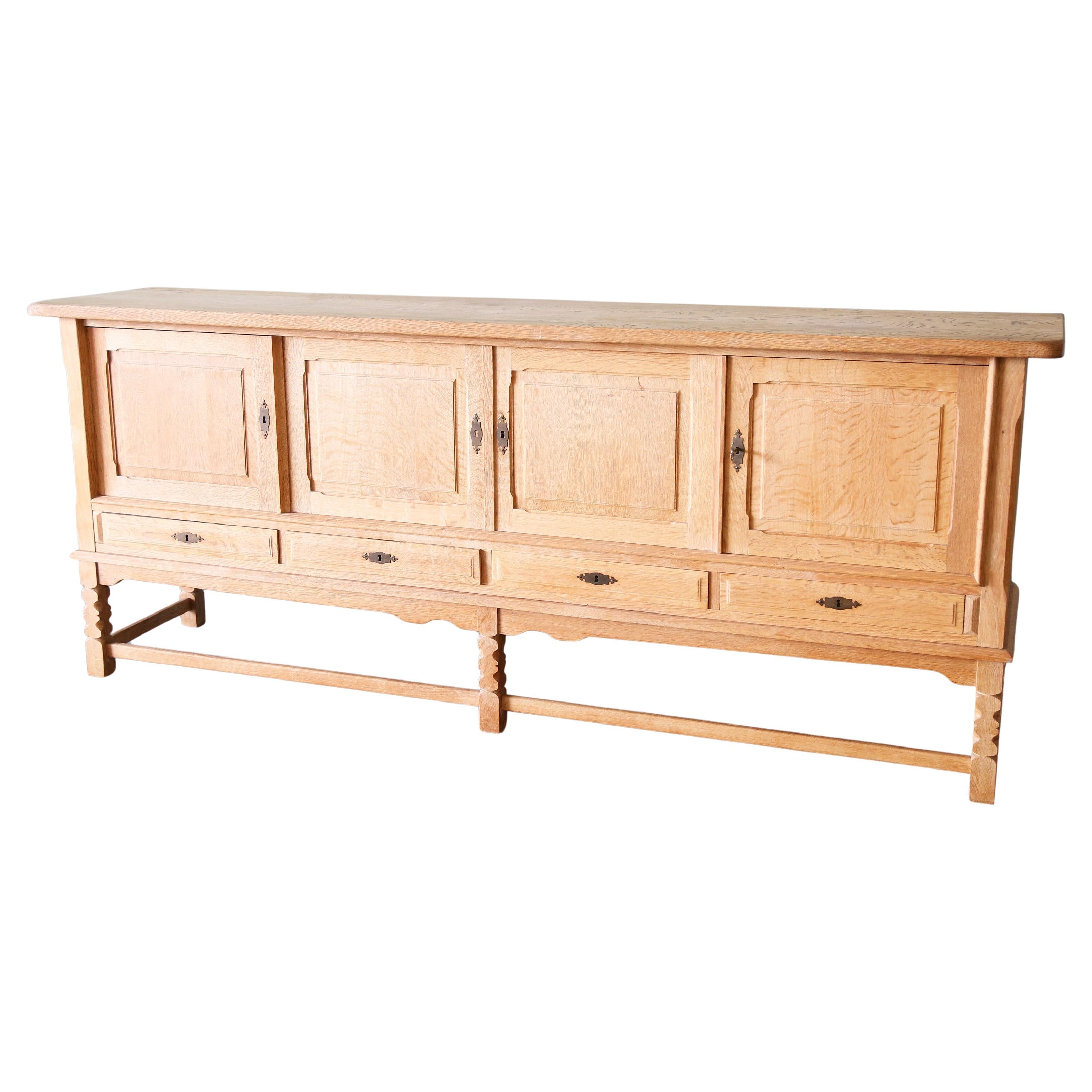 Henning Kjaernulf Danish Quarter Sawn Oak Sideboard Cabinet Danish Modern For Sale