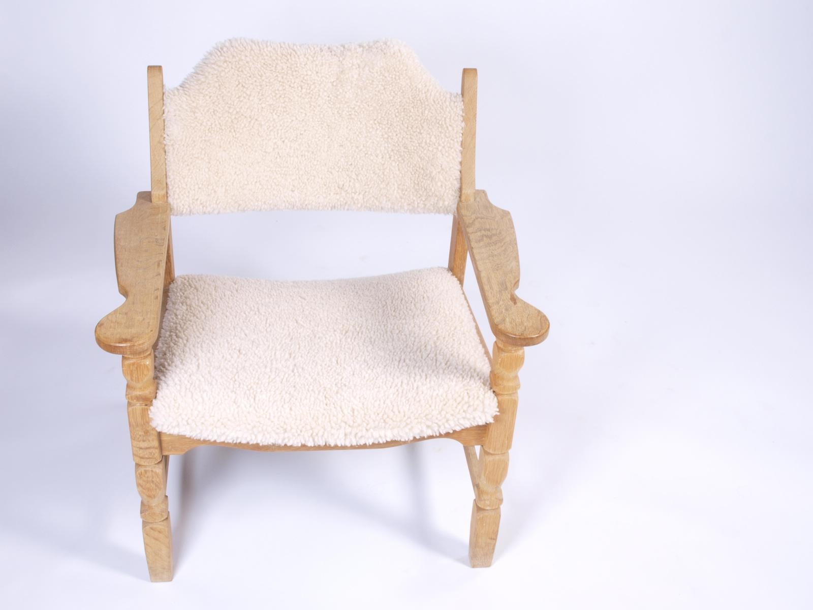 Henning Kjærnulf Danish Sheepskin Lounge Chairs, 1960s 1