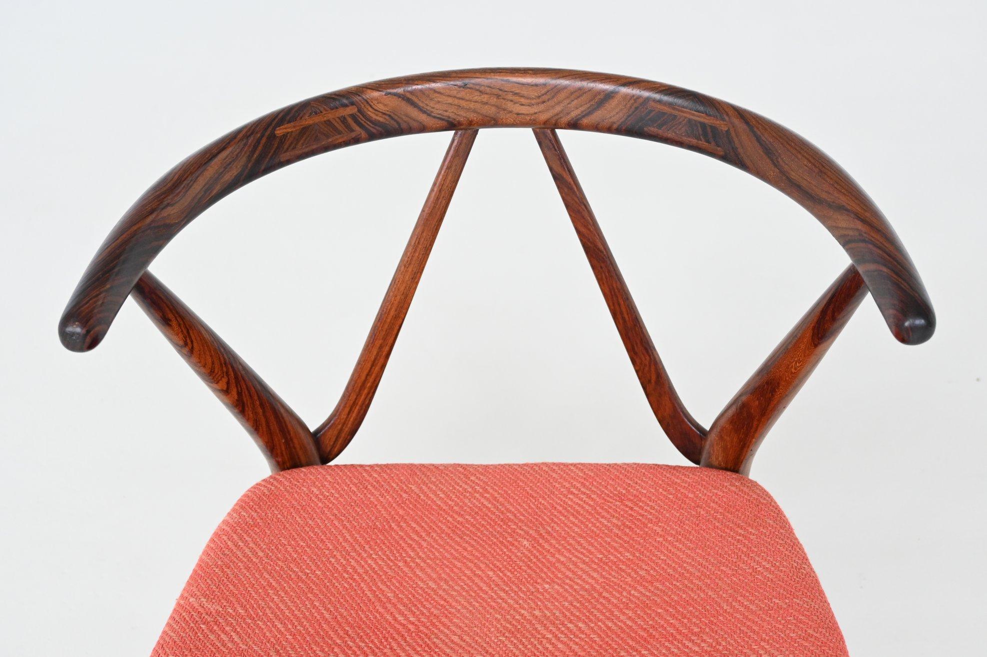 Henning Kjaernulf dining chairs #255 in rosewood Bruno Hansen Denmark 1960 9