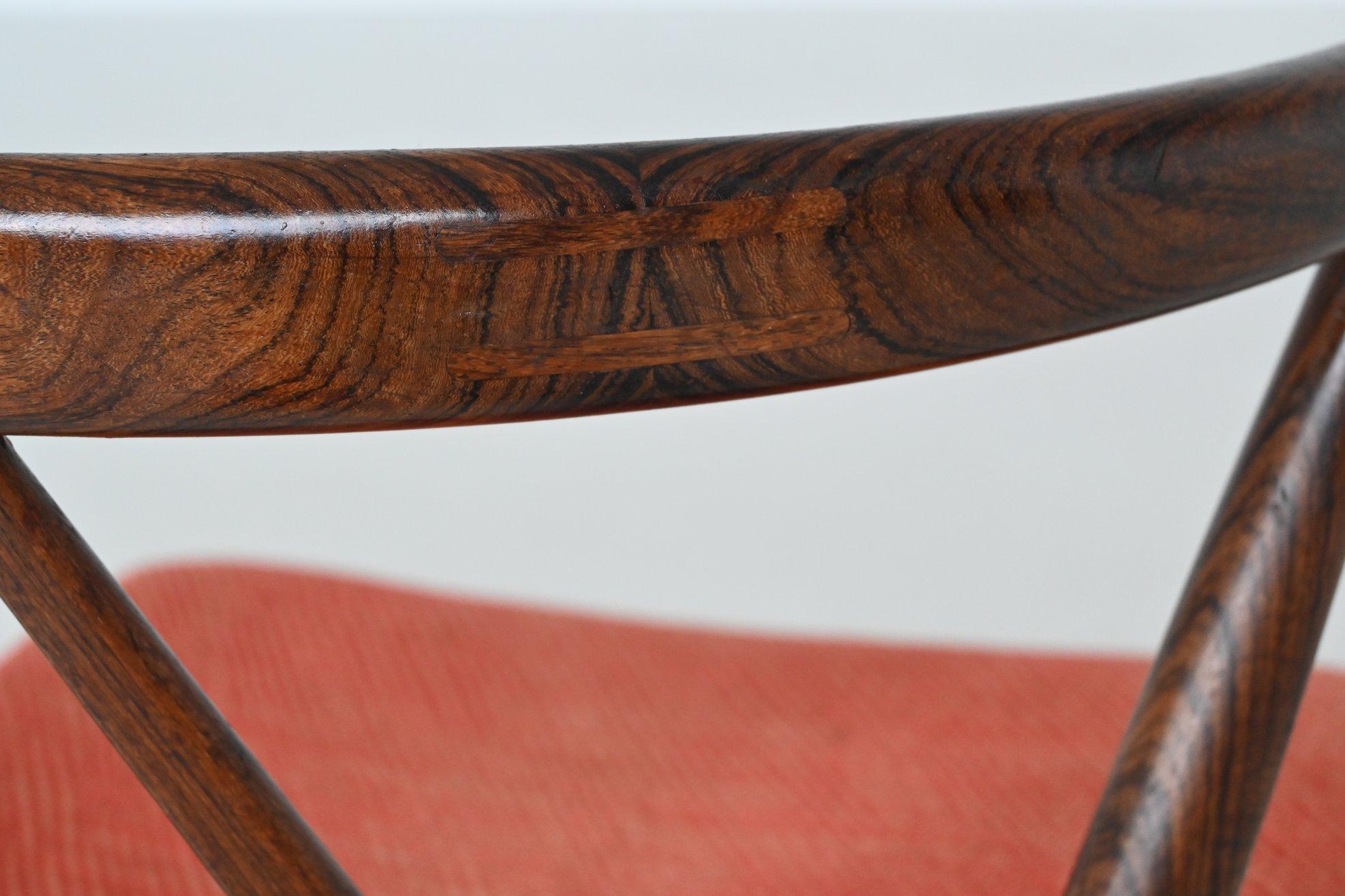 Henning Kjaernulf dining chairs #255 in rosewood Bruno Hansen Denmark 1960 11