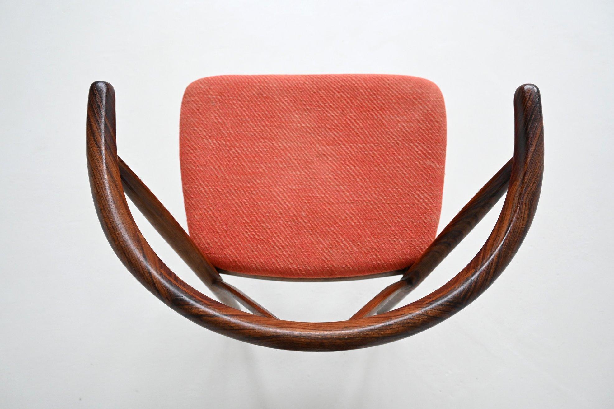 Henning Kjaernulf dining chairs #255 in rosewood Bruno Hansen Denmark 1960 12