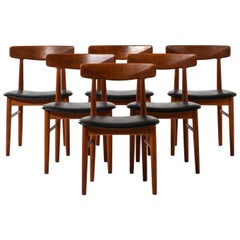 Henning Kjærnulf Dining Chairs Produced by Bruno Hansen in Denmark