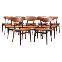 Henning Kjærnulf Dining Chairs, Rosewood, Leather, 1960's