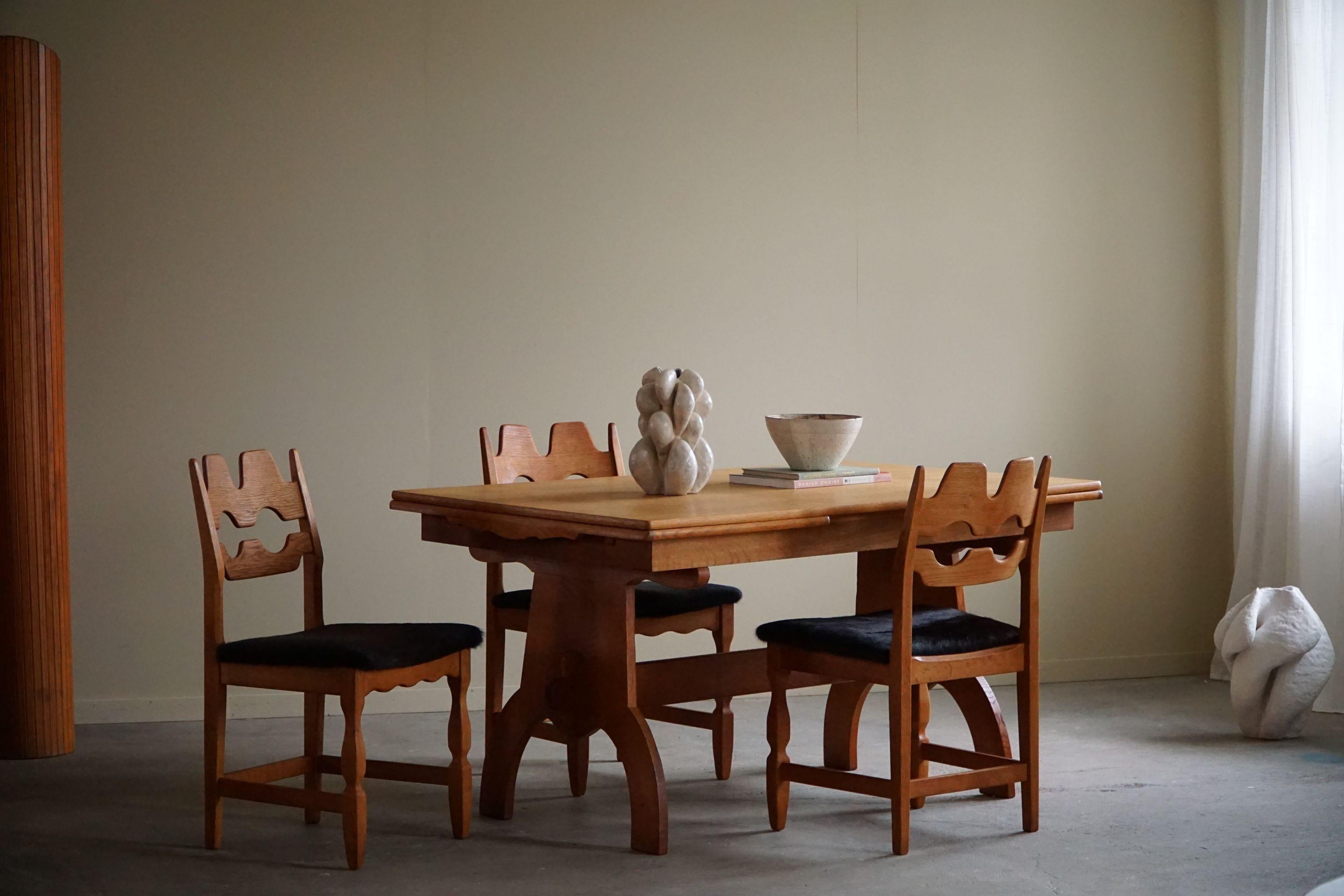 Henning Kjærnulf, Dining Table / Desk in Oak, Danish Mid Century Modern, 1960s In Good Condition In Odense, DK