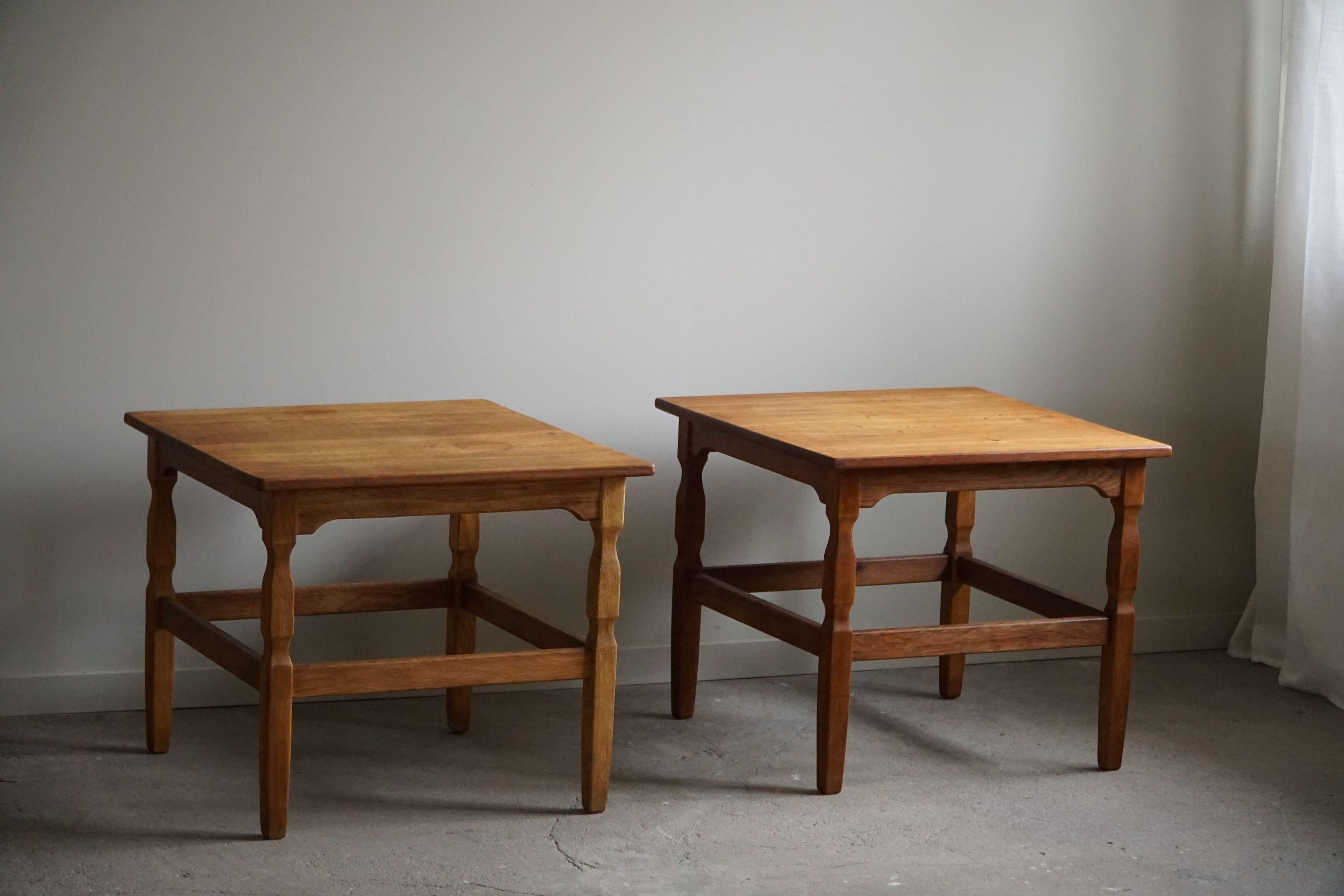 Henning Kjærnulf, EG Møbler, A Pair of Mid Century Side Tables in Oak, 1960s 9