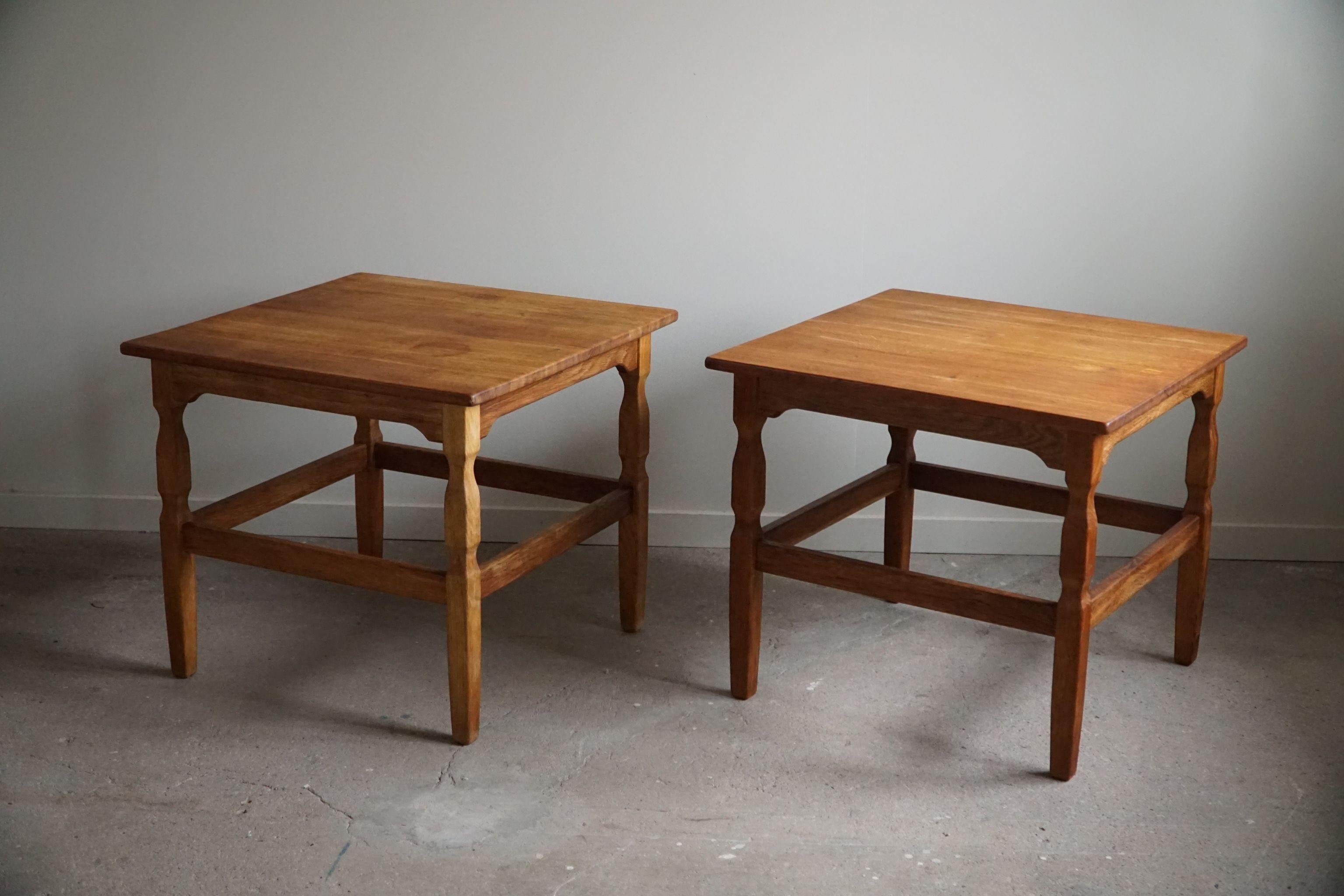 Henning Kjærnulf, EG Møbler, A Pair of Mid Century Side Tables in Oak, 1960s 11