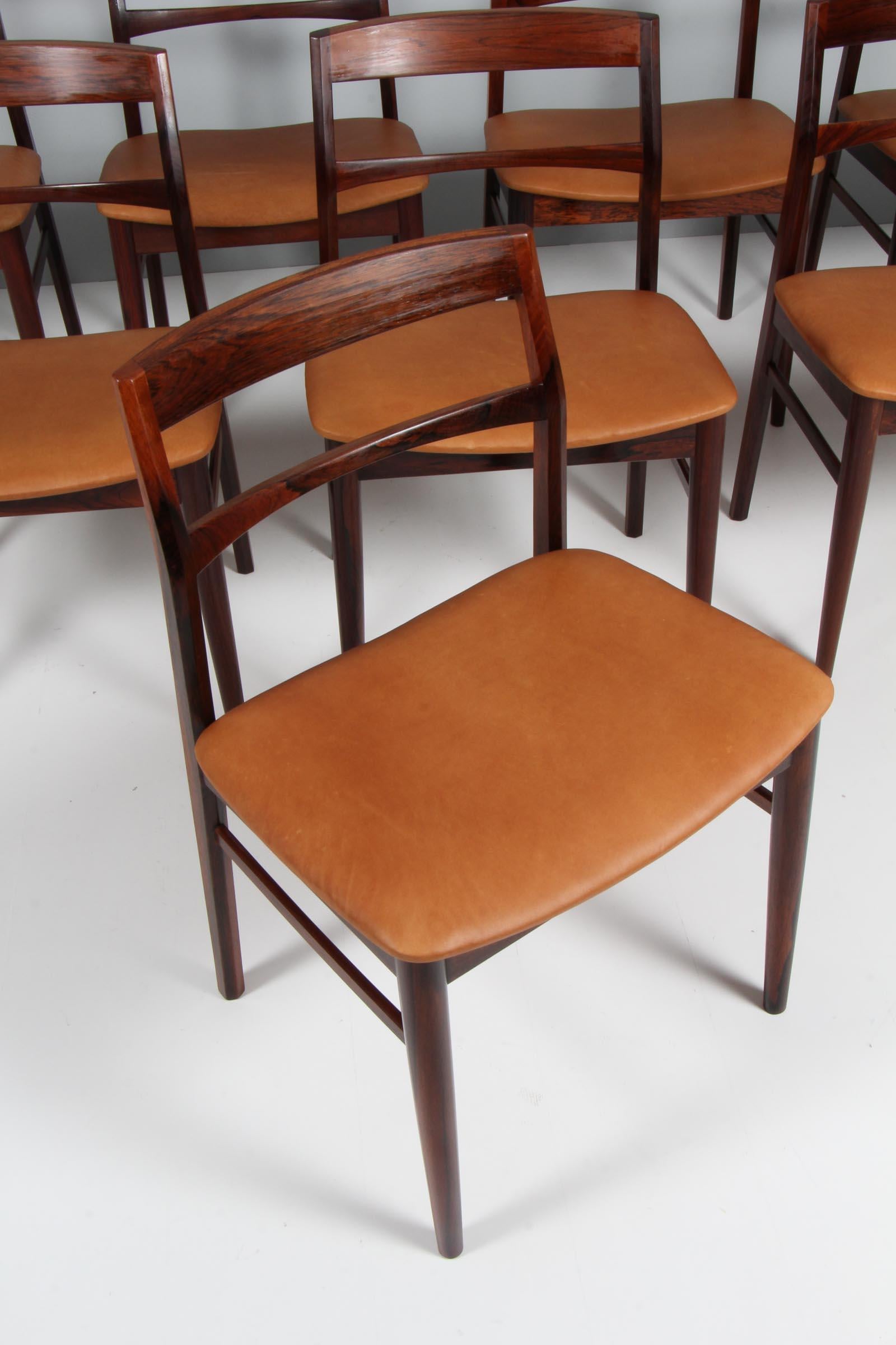 Danish Henning Kjærnulf Eight Dining Chairs