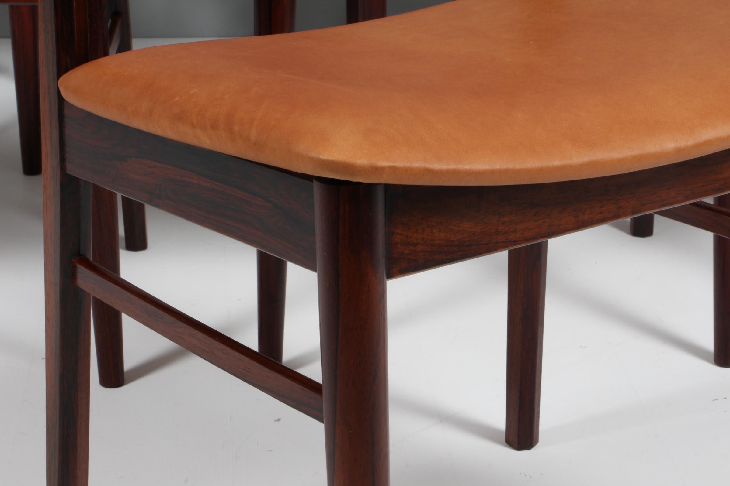 Henning Kjærnulf Eight Dining Chairs In Good Condition In Esbjerg, DK
