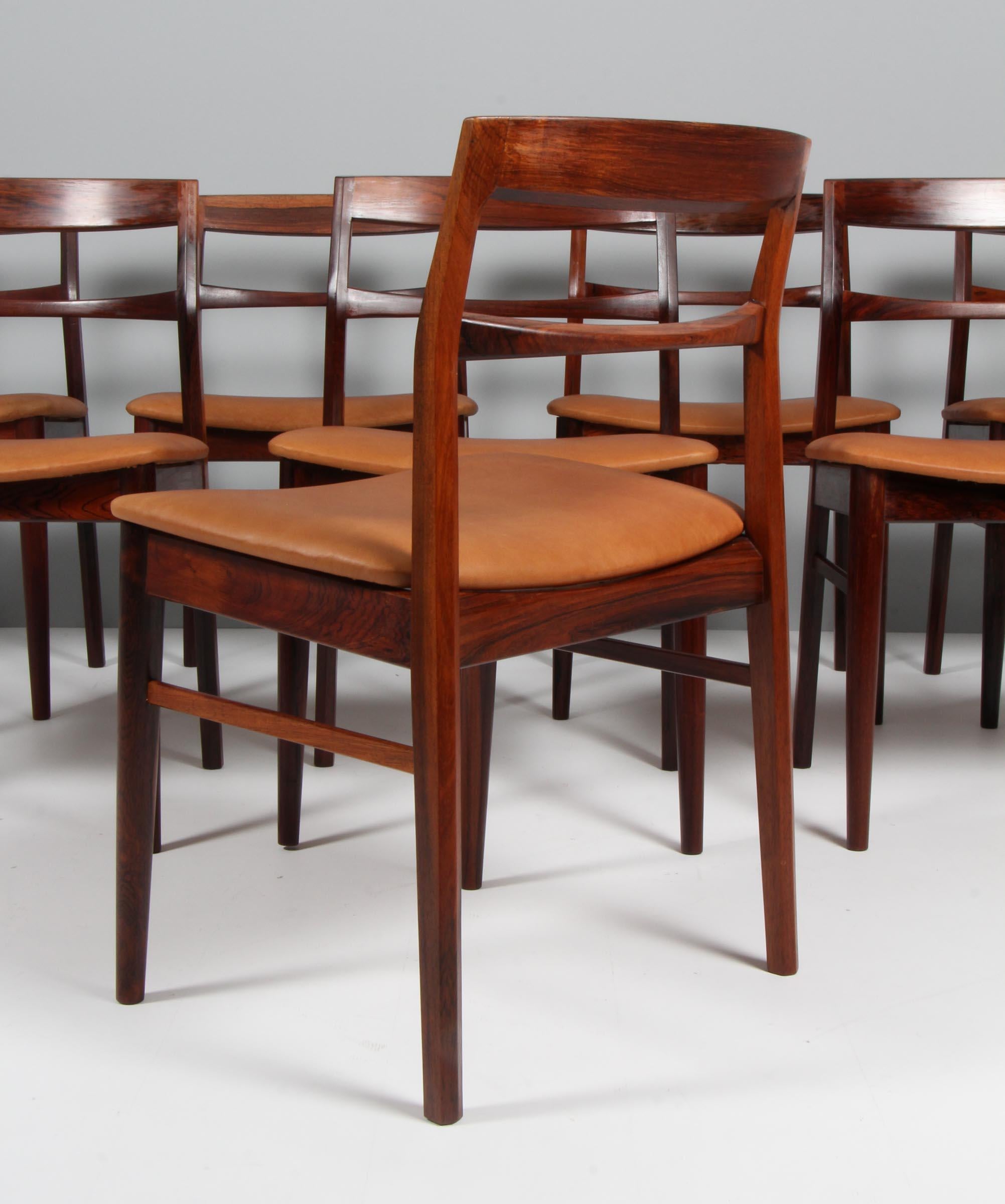Leather Henning Kjærnulf Eight Dining Chairs