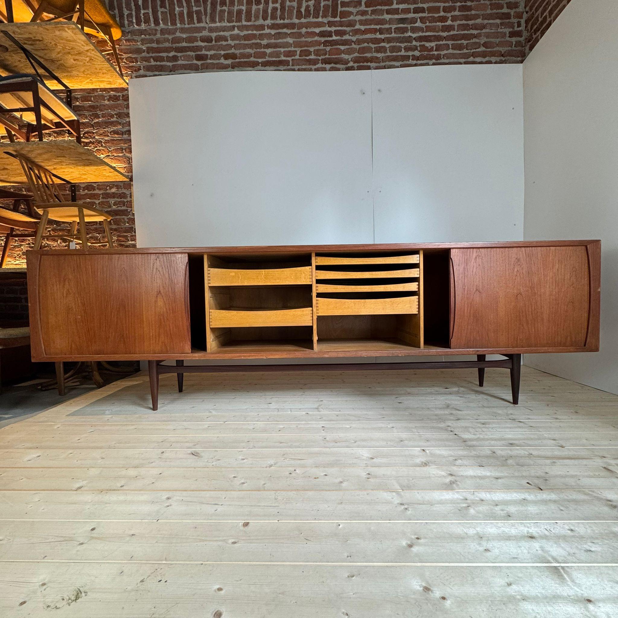 Danish Henning Kjaernulf for Bruno Hansen, teak sideboard, Denmark 1960 For Sale