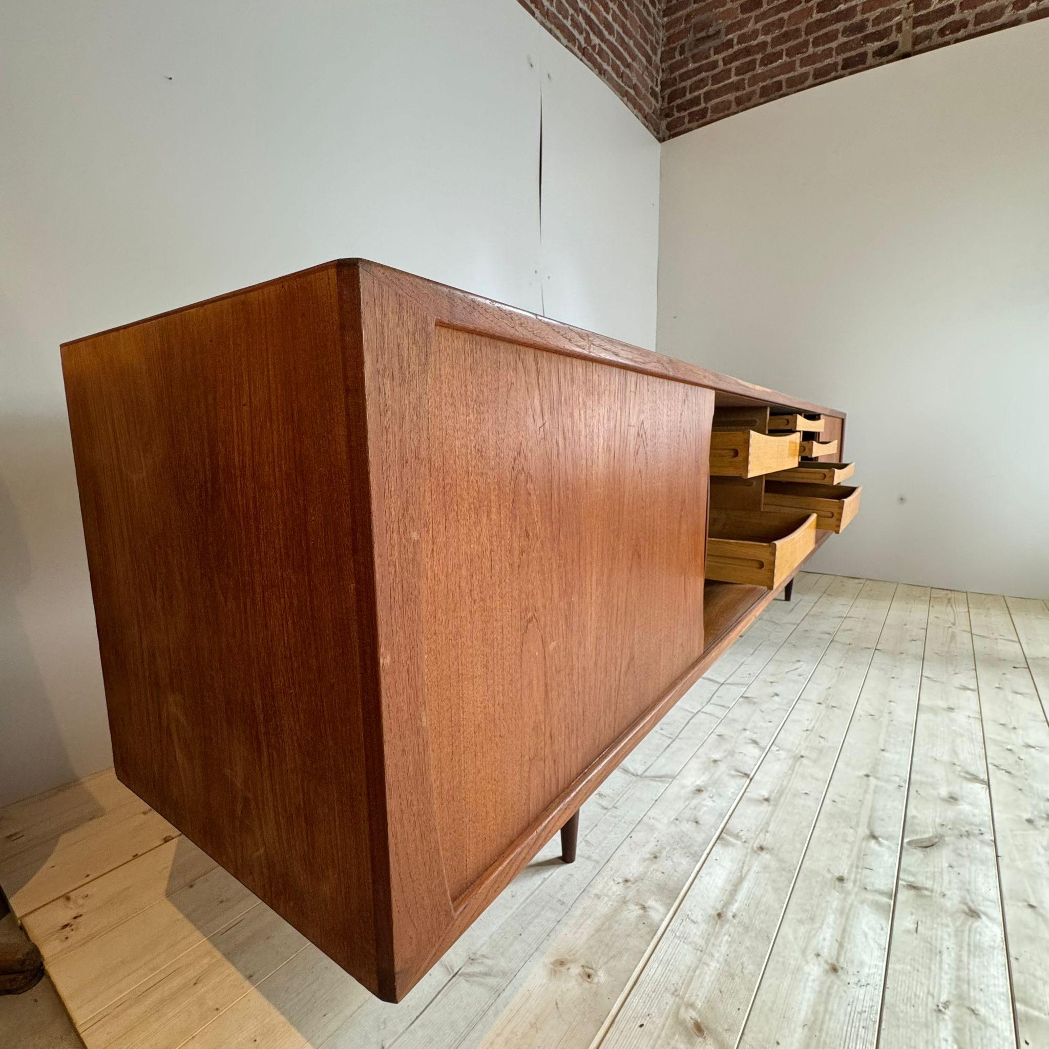 Teak Henning Kjaernulf for Bruno Hansen, teak sideboard, Denmark 1960 For Sale