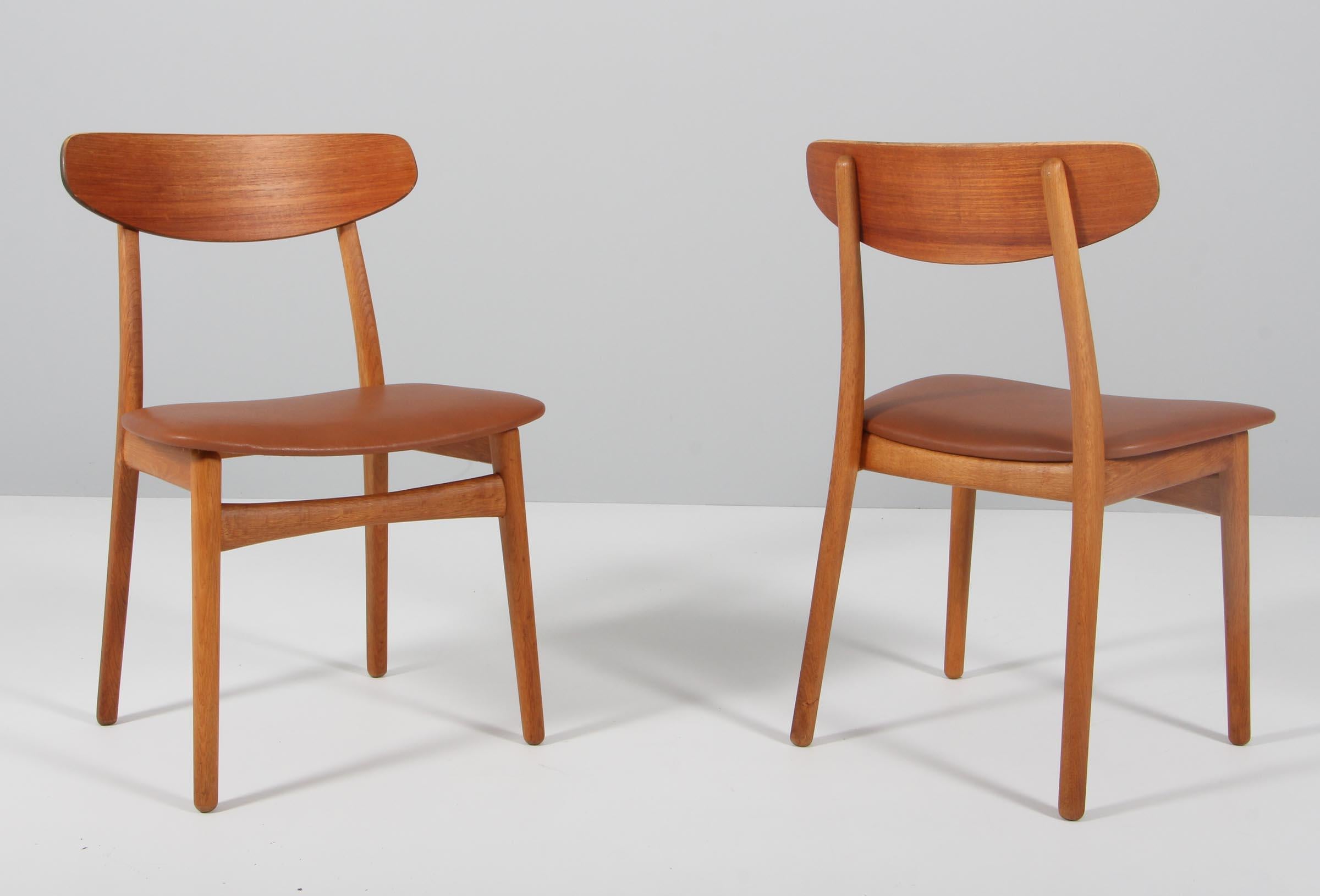 Scandinavian Modern Henning Kjærnulf four Dining Chairs