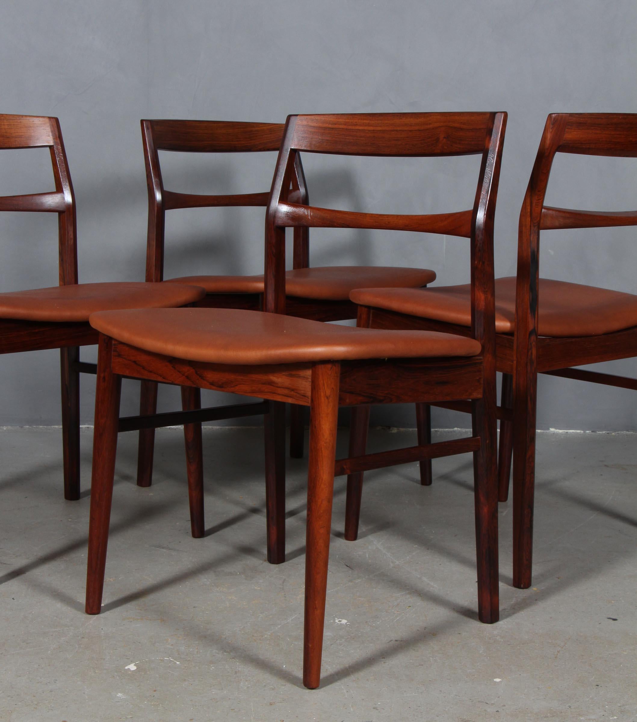Danish Henning Kjærnulf Four Dining Chairs For Sale