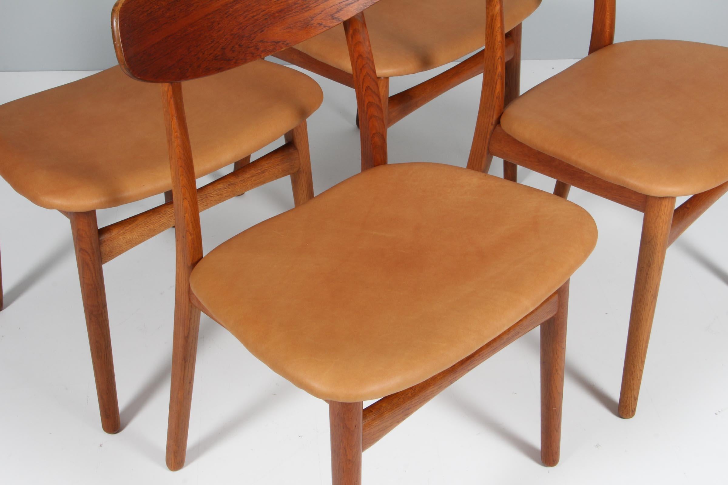 Danish Henning Kjærnulf Four Dining Chairs
