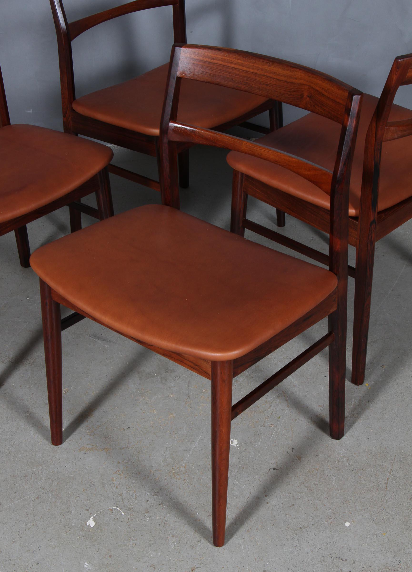 Henning Kjærnulf Four Dining Chairs In Good Condition For Sale In Esbjerg, DK