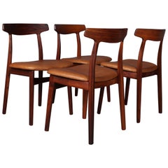 Henning Kjærnulf Four Rosewood Dining Chairs