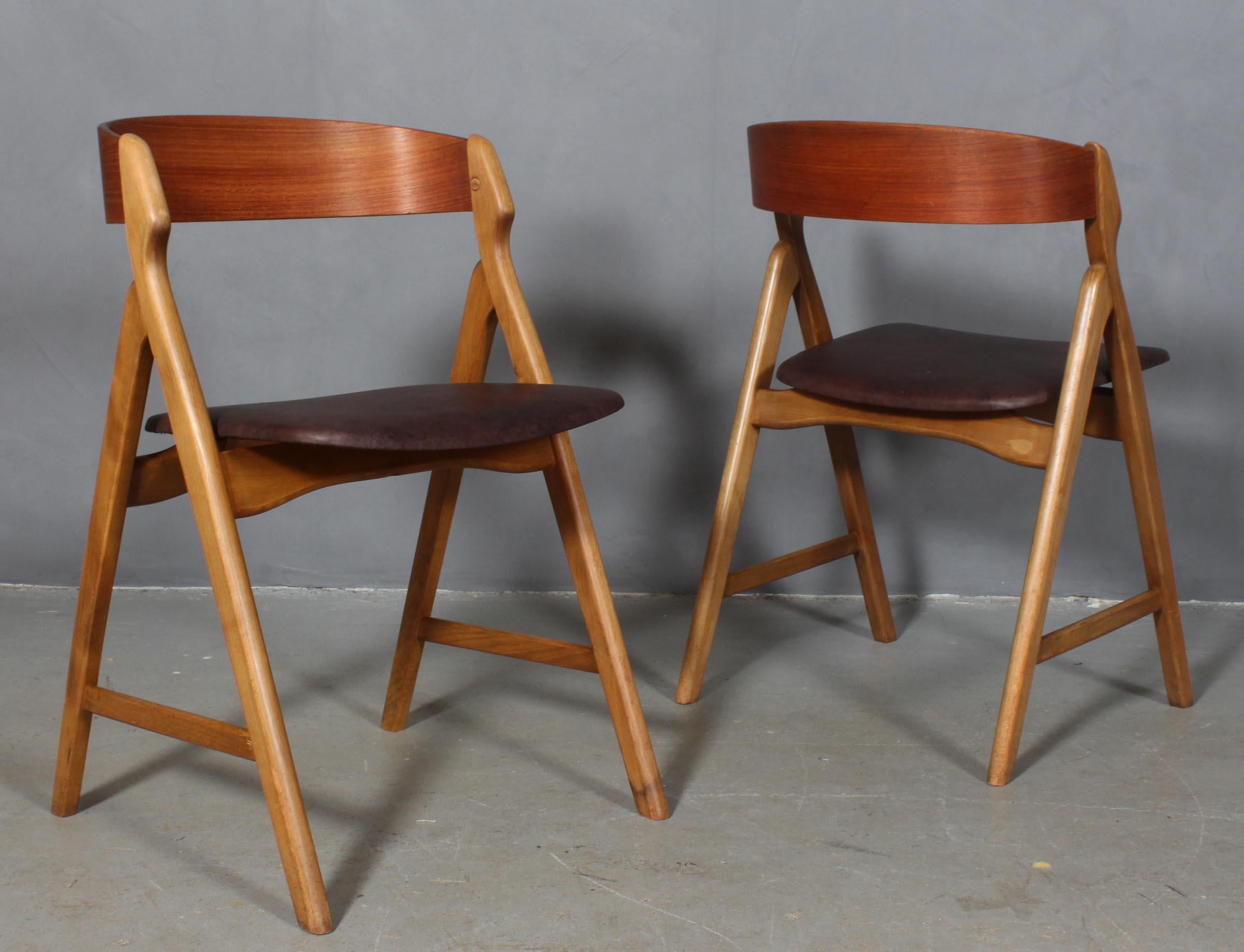 Danish Henning Kjærnulf Four Teak Dining Chairs