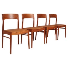 Henning Kjærnulf Four Teak Dining Chairs