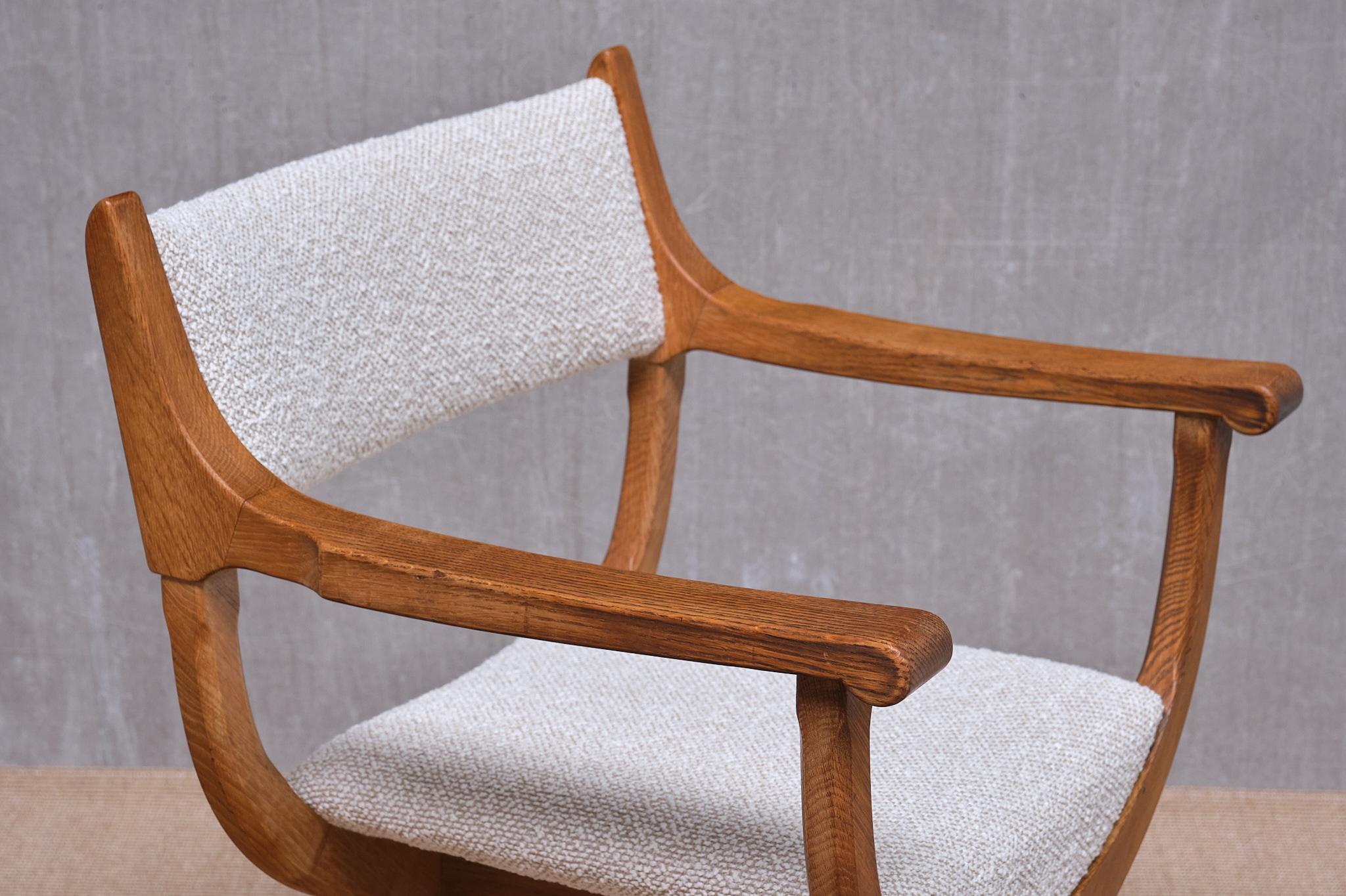 Henning Kjærnulf 'Kurul' Armchair in Oak and Rubelli Bouclé, Denmark, 1960s For Sale 6