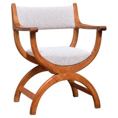 Henning Kjærnulf 'Kurul' Armchair in Oak and Rubelli Bouclé, Denmark, 1960s