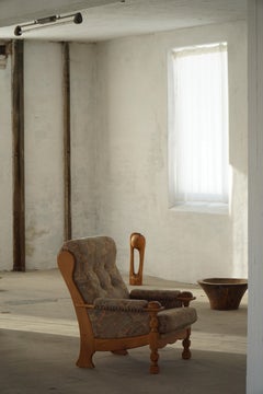 Henning Kjærnulf, chaises longues en Oak Oak et textile, milieu du siècle danois, années 1960