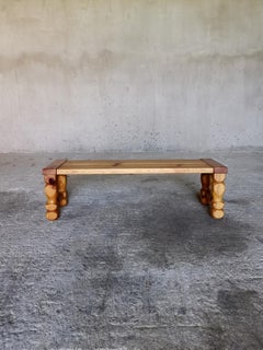 Henning Kjærnulf manner Coffee Table / Bench in Solid Oregon Pine. Denmark 1960s