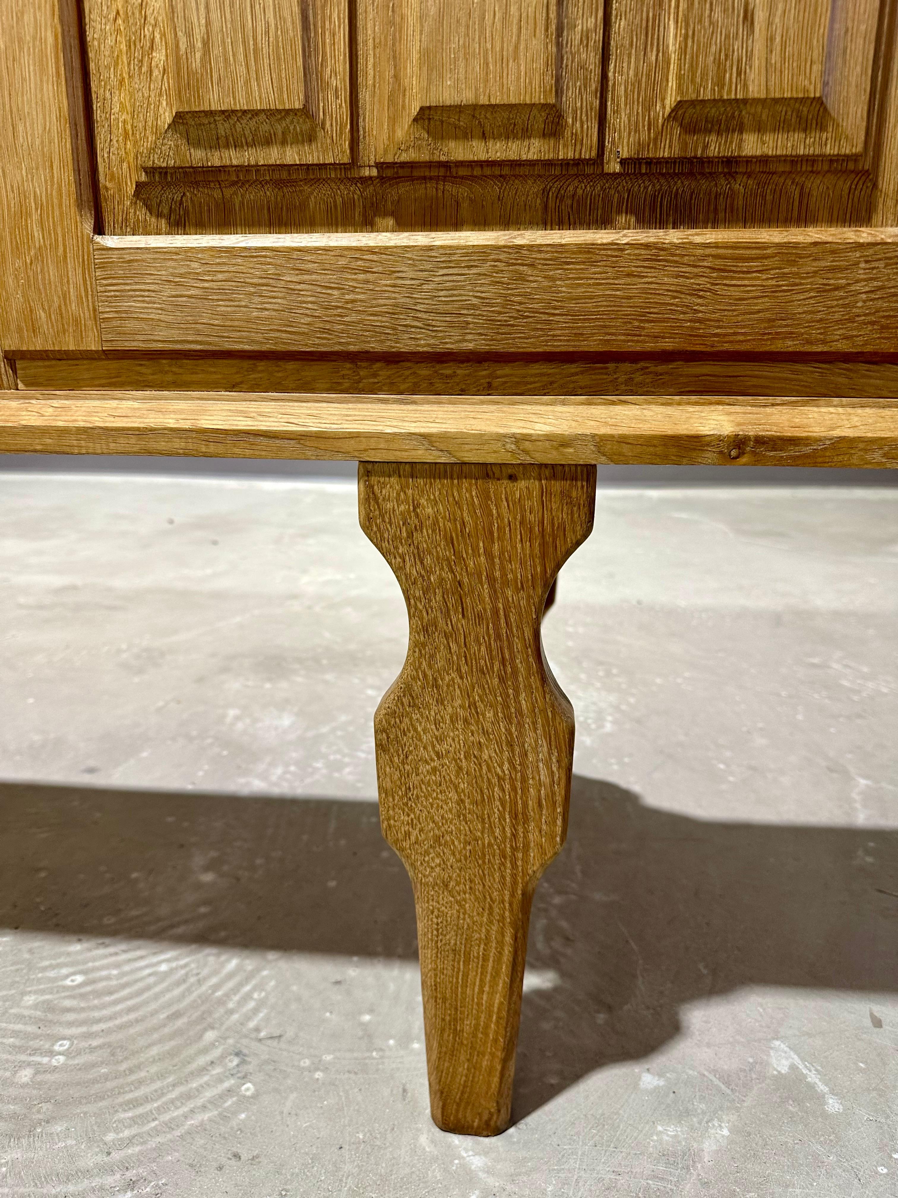 20th Century Henning Kjaernulf Mid Century Danish Oak Brutalist Credenza