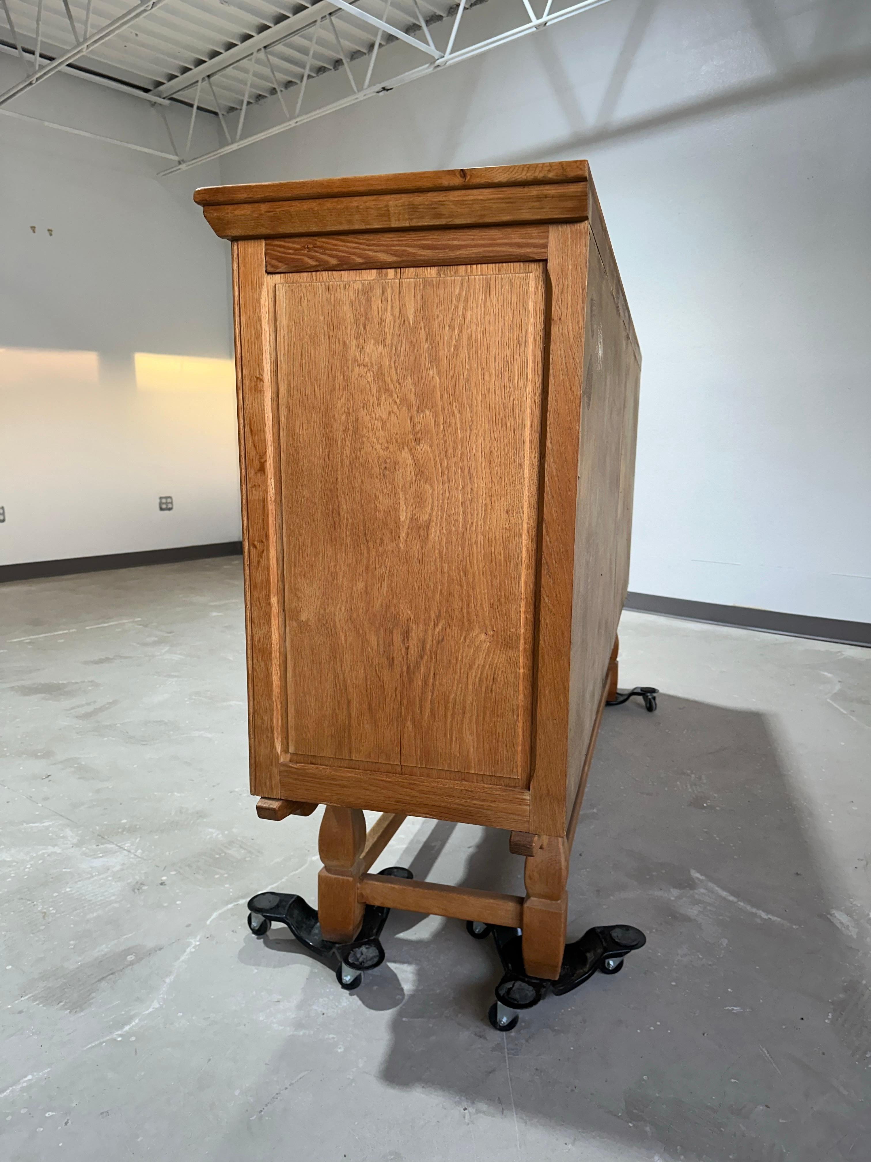 Henning Kjaernulf Mid Century Danish Oak Carved Brutalist Sideboard 6
