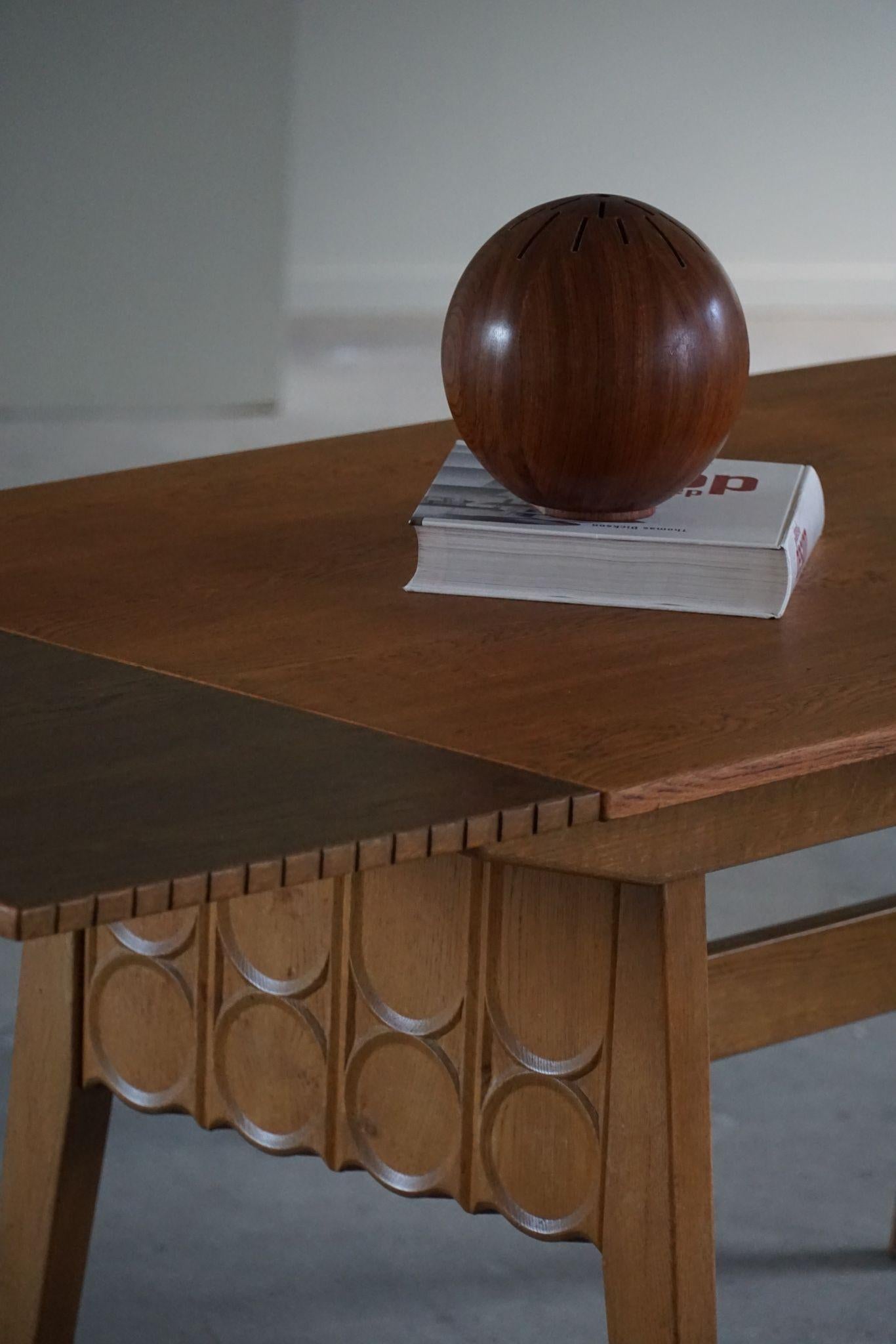 Scandinavian Modern Henning Kjærnulf, Mid Century Danish Rectangular Table in Oak, Made in 1960s